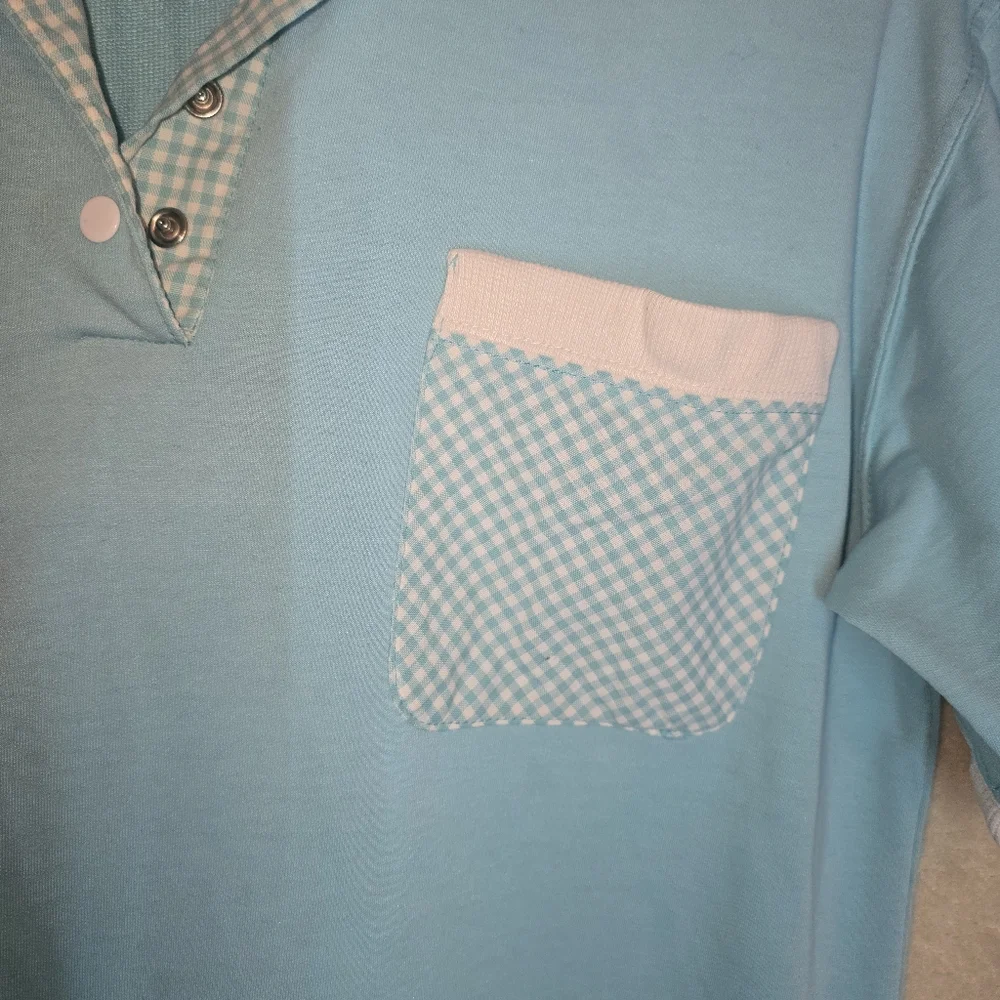 Vintage Catalina Woman's Blue Polo Blouse Shirt Size Large - Picture 7 of 11